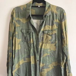 Camouflage long sleeve button down